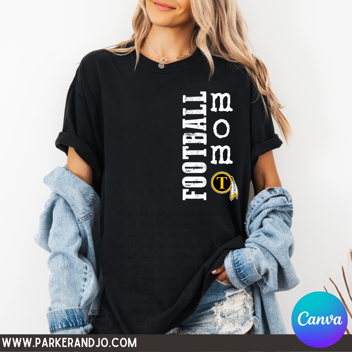 Vertical Football Mom Canva Template