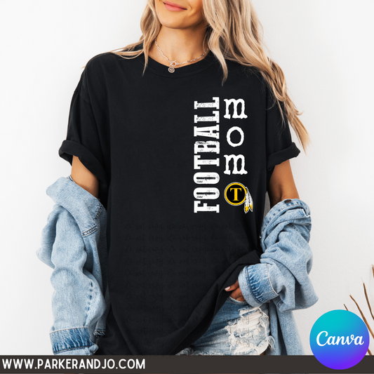 Vertical Football Mom Canva Template