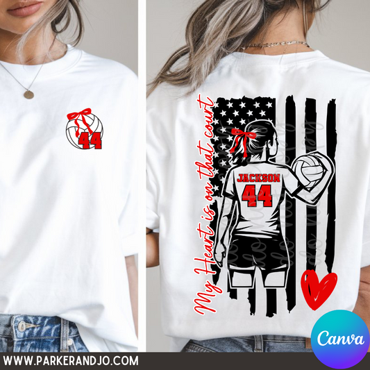 Volleyball Player Flag Canva Template