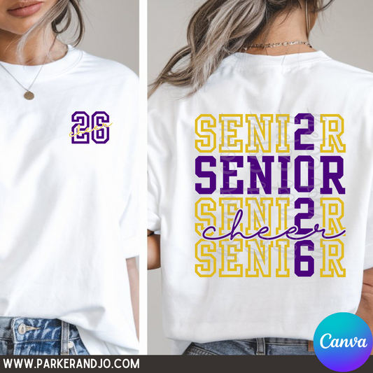 Senior Cheer Stacked Canva Template