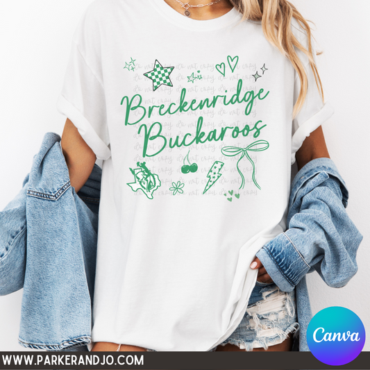 Preppy Girly Mascot Canva Template
