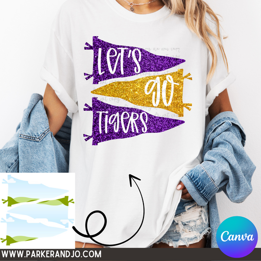 3 Pennant Flags Canva Frame