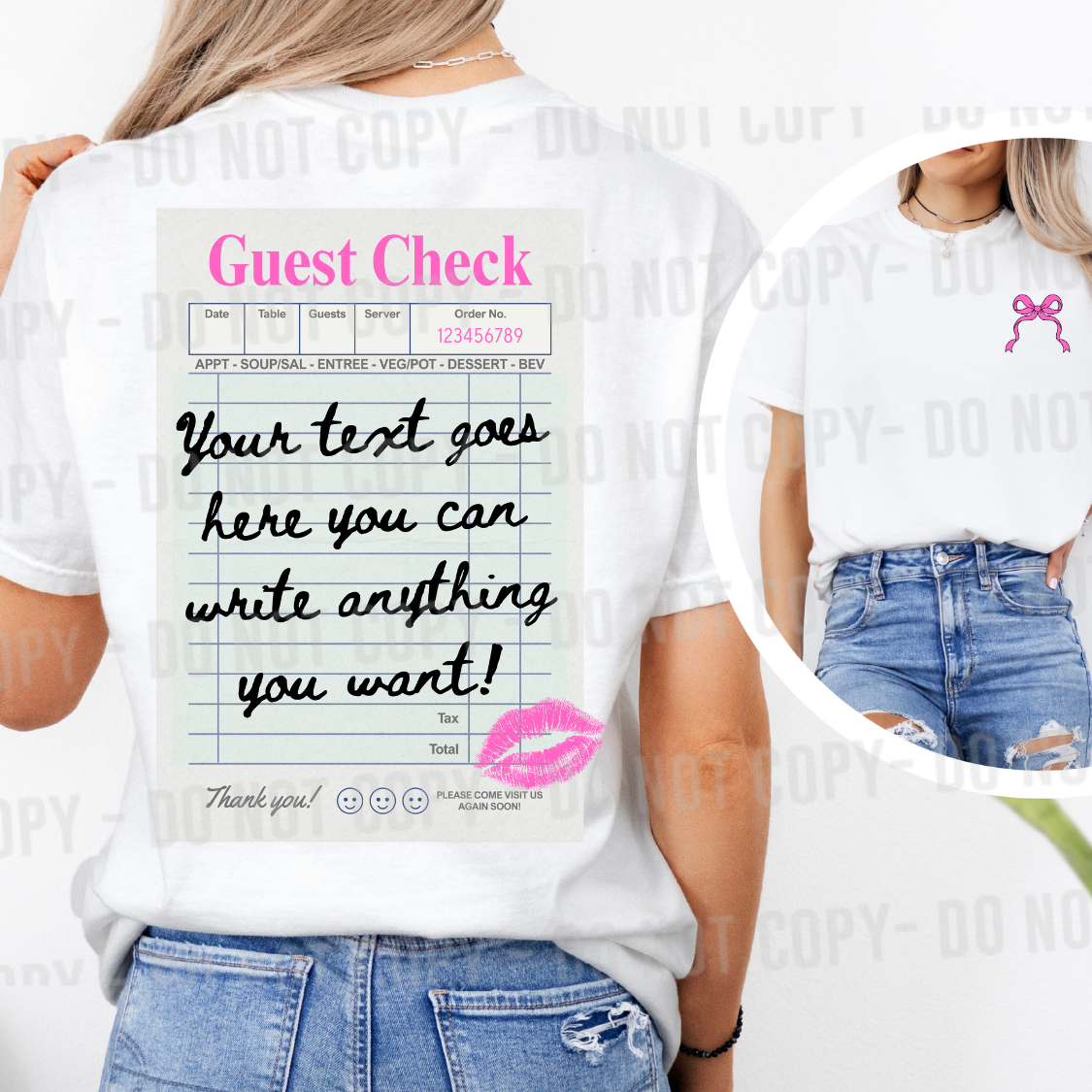 Guest Check Editable Canva Template