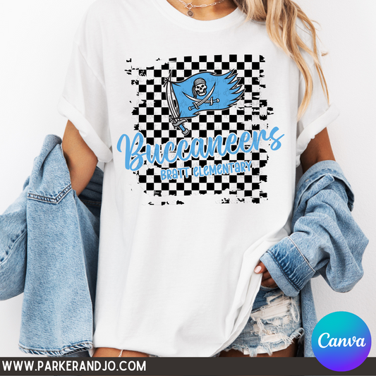 Checkered Splash Mascot Canva Template