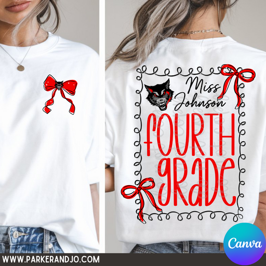Bow Frame Teacher Canva Template
