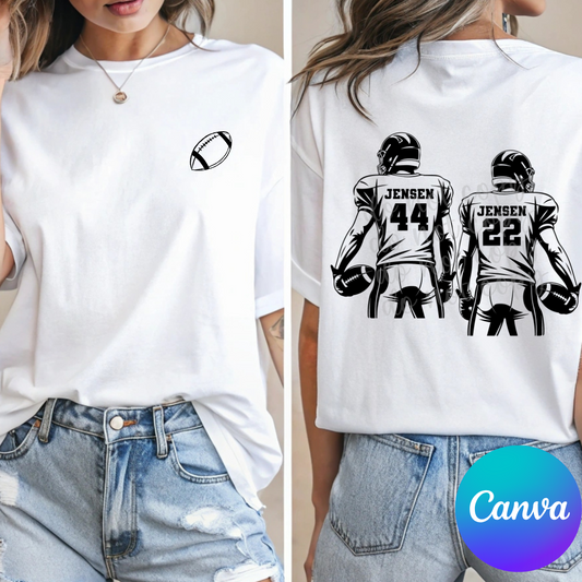 Two Football Players with Pocket Design Canva Template