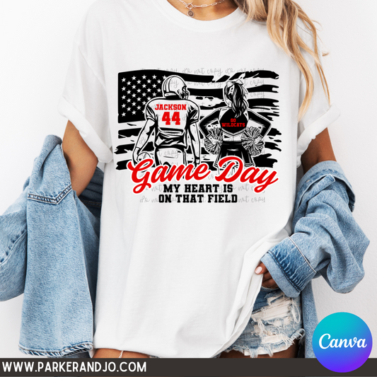 Flag Football and Cheerleader Canva Template