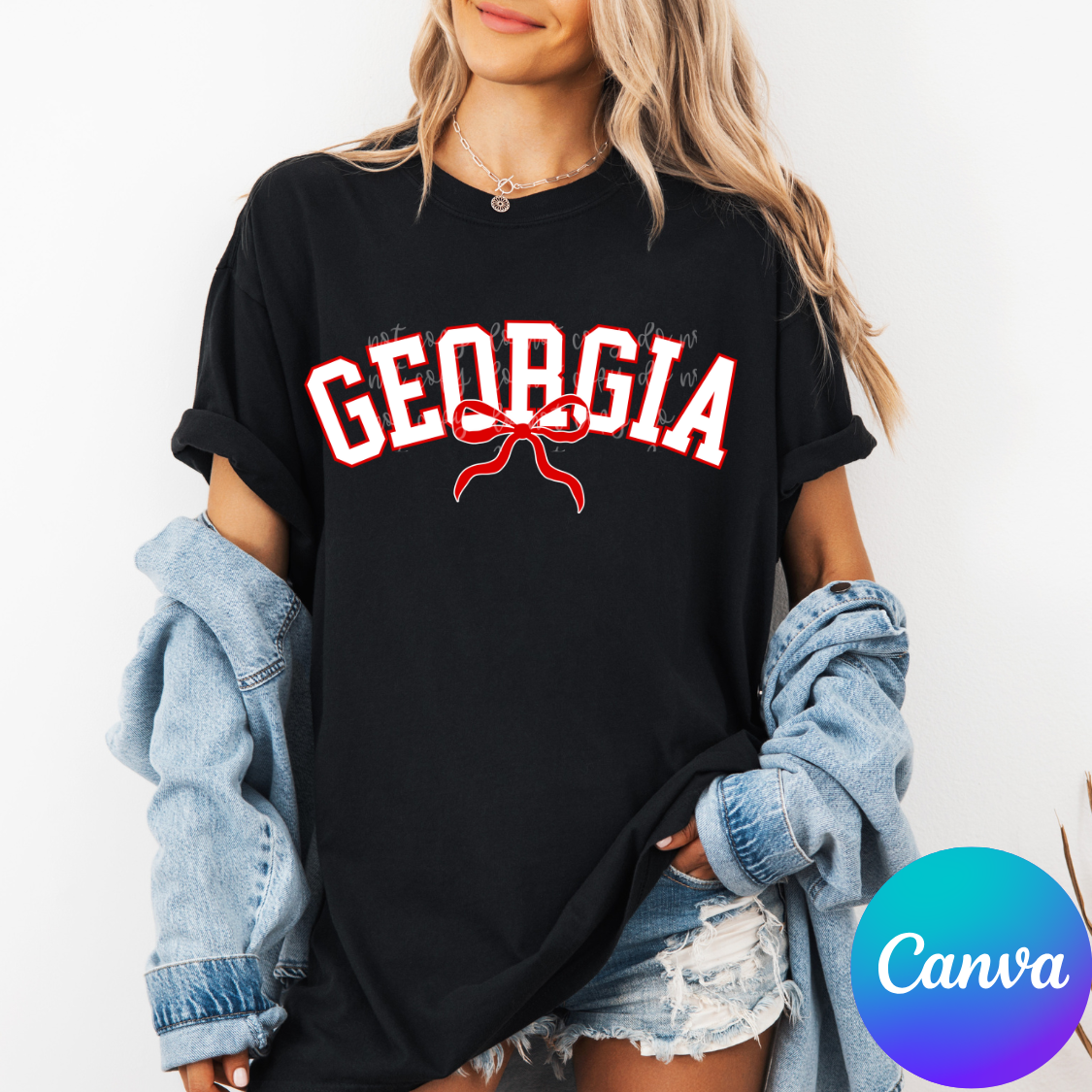 Varsity Curved Bow Canva Template
