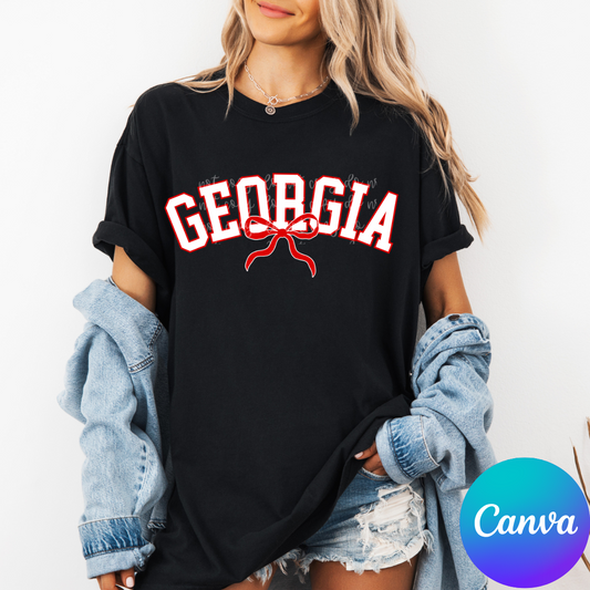 Varsity Curved Bow Canva Template
