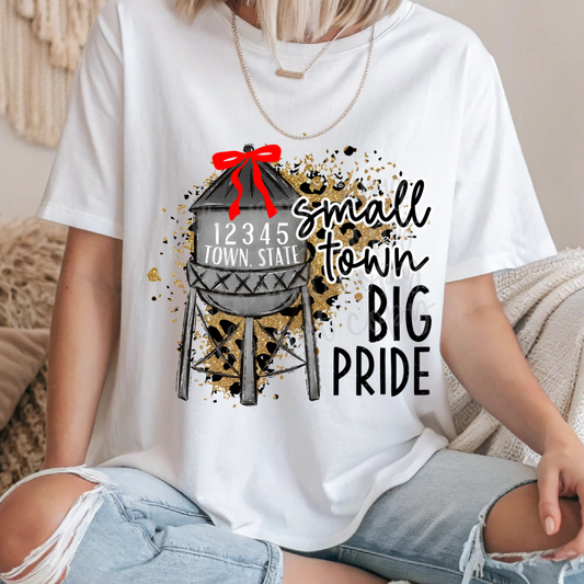 Small Town Big Pride Animal Print Color Changeable Bow Canva Template