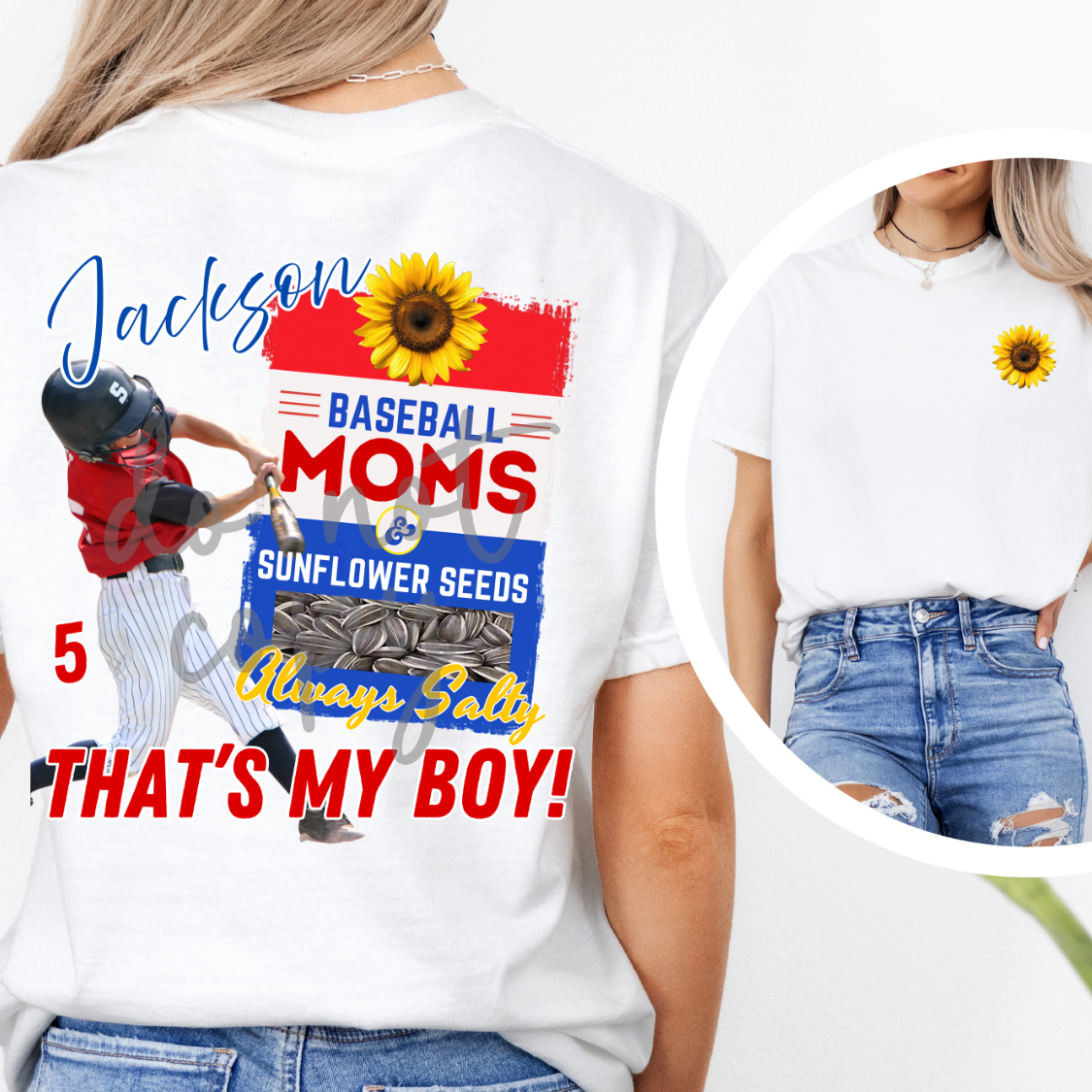 Baseball Softball moms and sunflower seeds always salty editable photo canva template