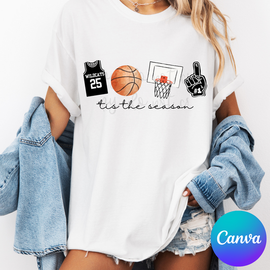 tis the season basketball canva template