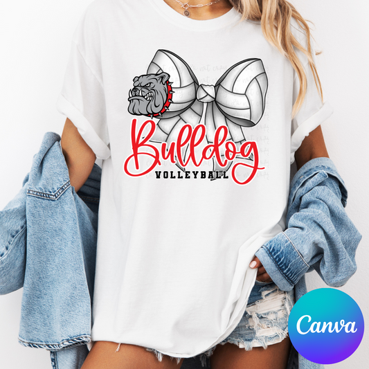Volleyball Bow Mascot Canva Template
