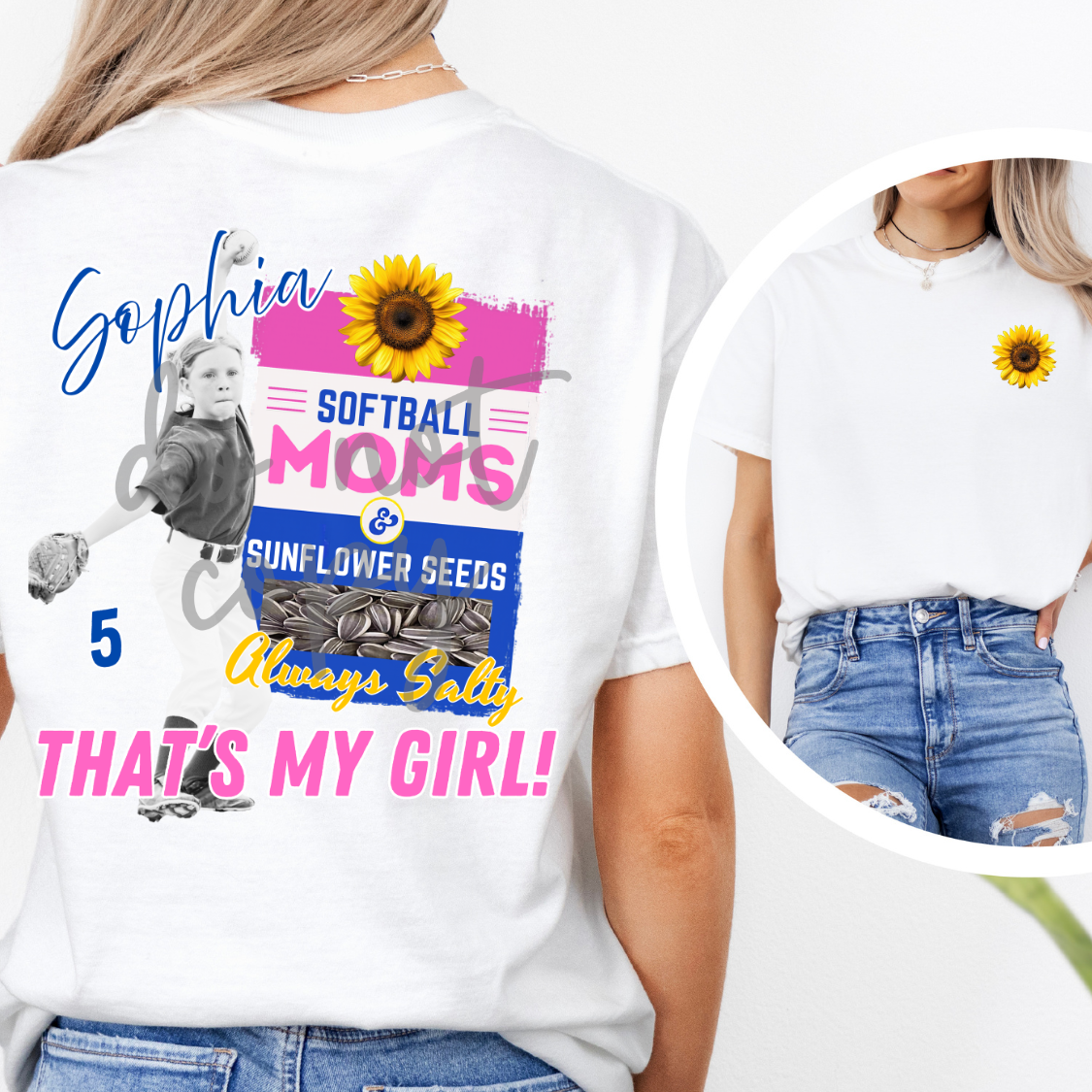 Baseball Softball moms and sunflower seeds always salty editable photo canva template