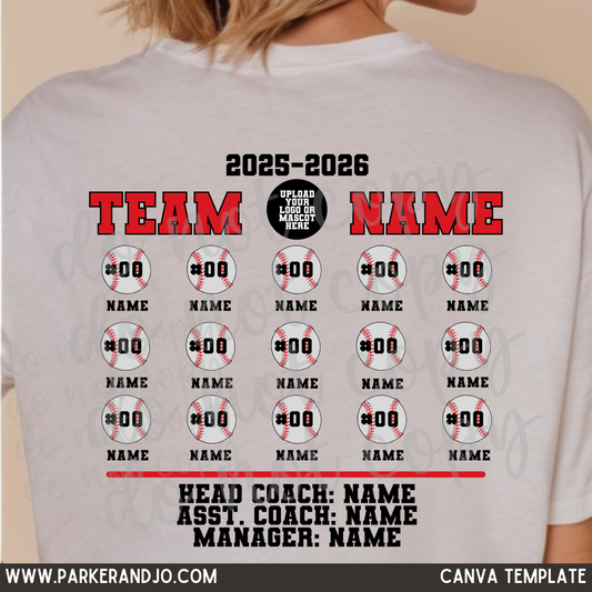Baseball Team Canva Template
