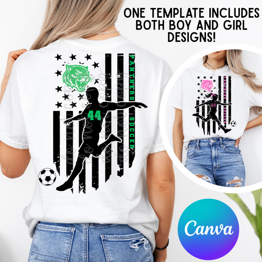 Flag Soccer Boy/Girl Canva Template