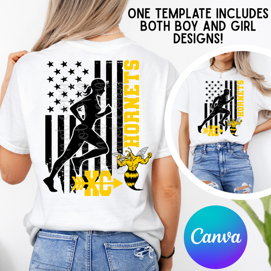 Flag Cross Country Boy/Girl Canva Template