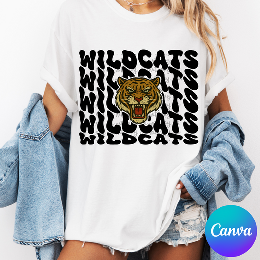 Wavy Stacked Mascot Canva Template