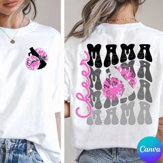 Cheer Mama Stacked Canva Template