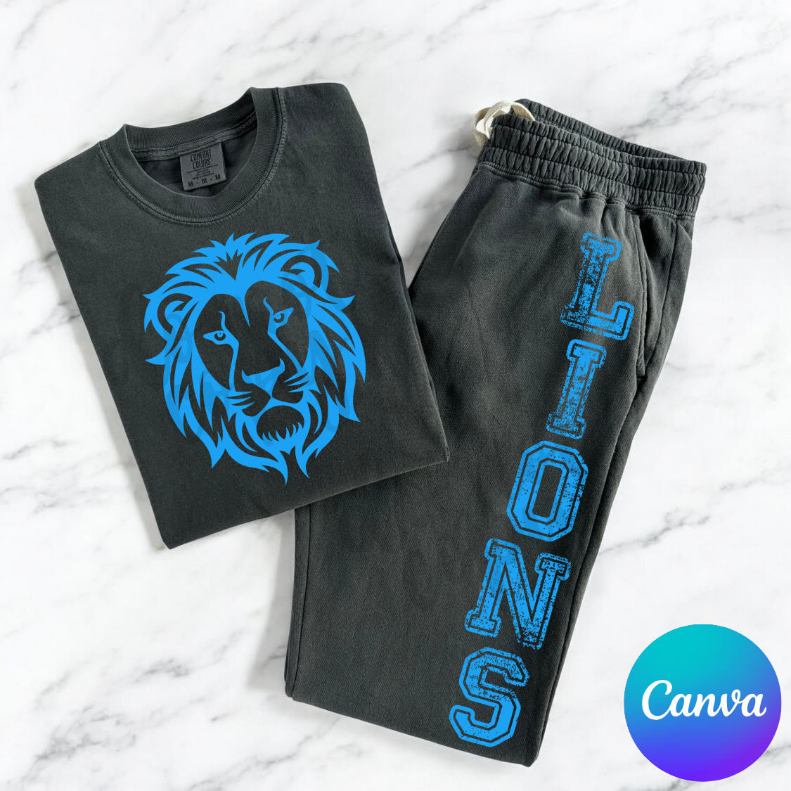 Sweatpants Distressed Mascot Canva Template