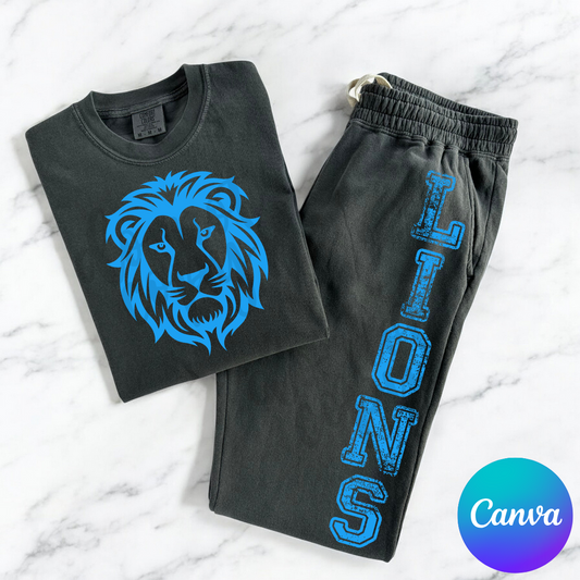 Sweatpants Distressed Mascot Canva Template