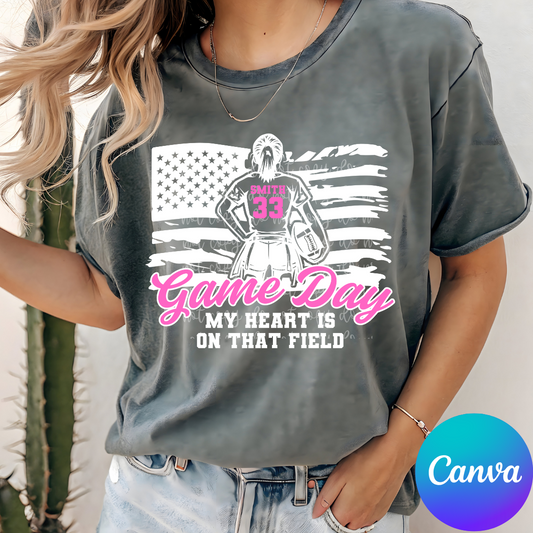 Girl Flag Football Canva Template