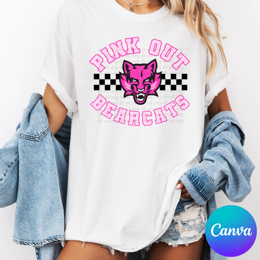Pink Out Mascot Canva Template