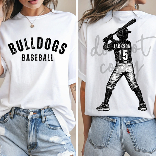 Vintage Baseball Player Editable Canva Template