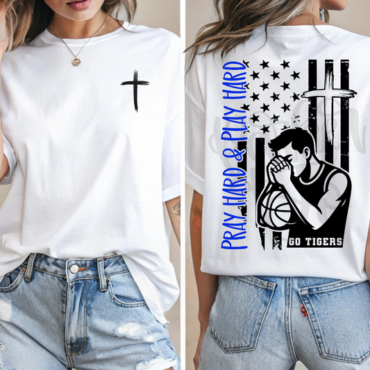 PRAY HARD AND PLAY HARD boys basketball CANVA TEMPLATE