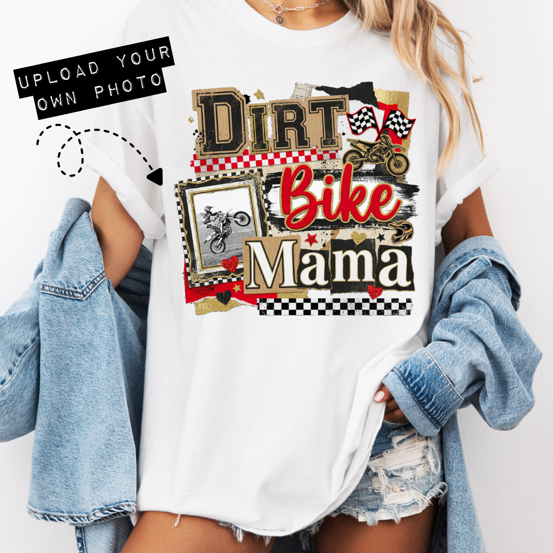 Dirt Bike Mama Photo Frame Editable Canva Template