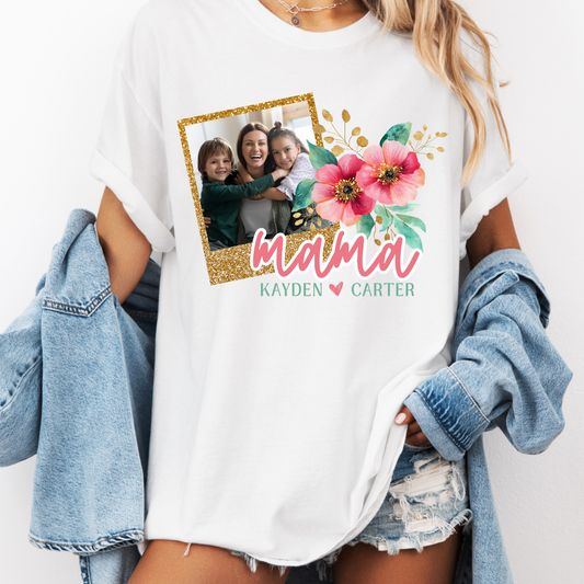Floral Faux Glitter Mothers Day Editable Template
