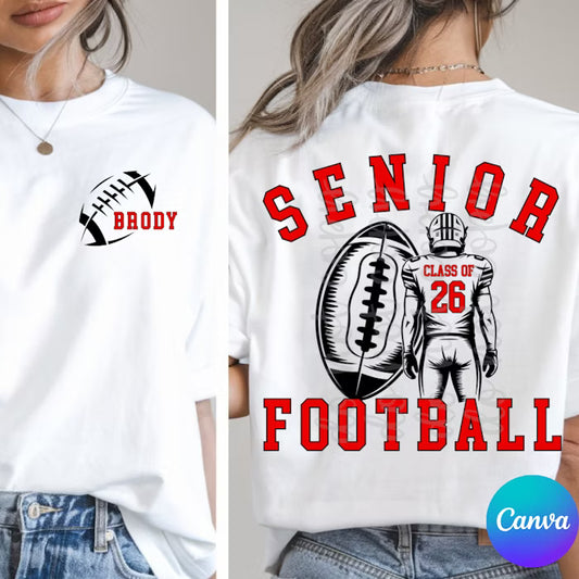 Senior Football Class of Canva Template