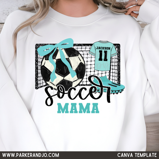 Soccer Mama Faux Glitter Goal Canva Template