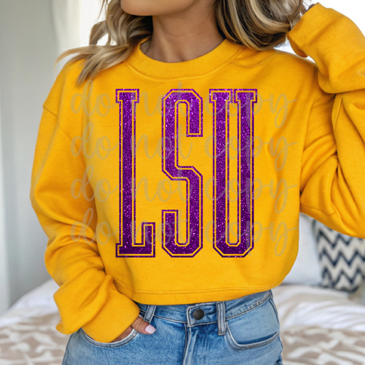 Collegiate Tall Varsity Faux Glitter PNG