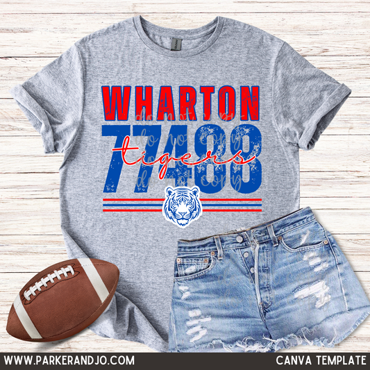 Distressed Mascot Zip Code Canva Template