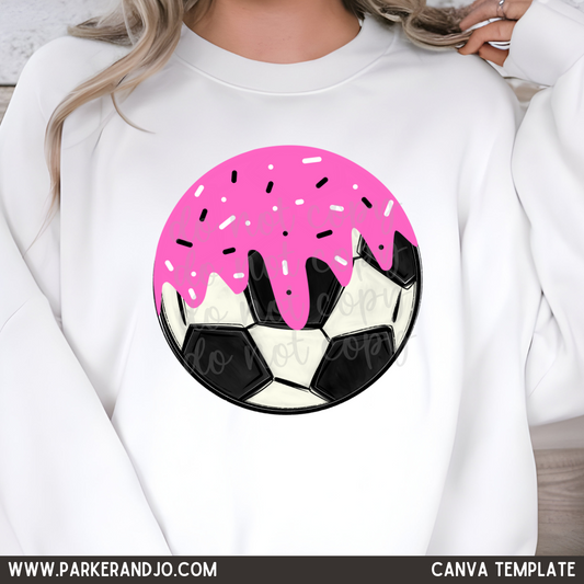Soccer Ball Drip Canva Template