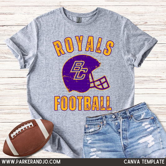 Distressed Football Helmet Canva Template