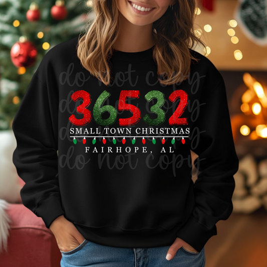 Small Town Christmas Zip Code Custom white text PNG