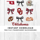 University of Oklahoma Trendy Coquette Bow Football PNG File