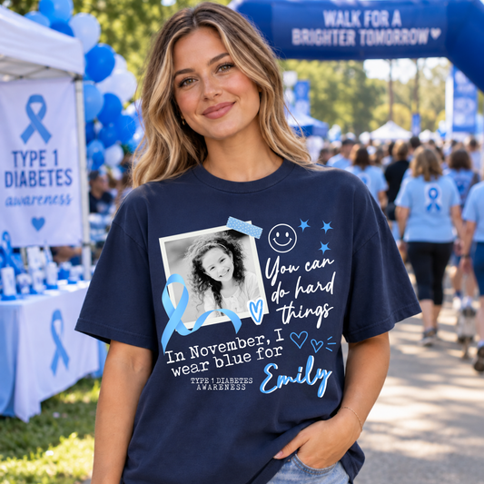 TYPE 1 DIABETES AWARENESS PHOTO EDITABLE TEMPLATE  | *blank mockup included