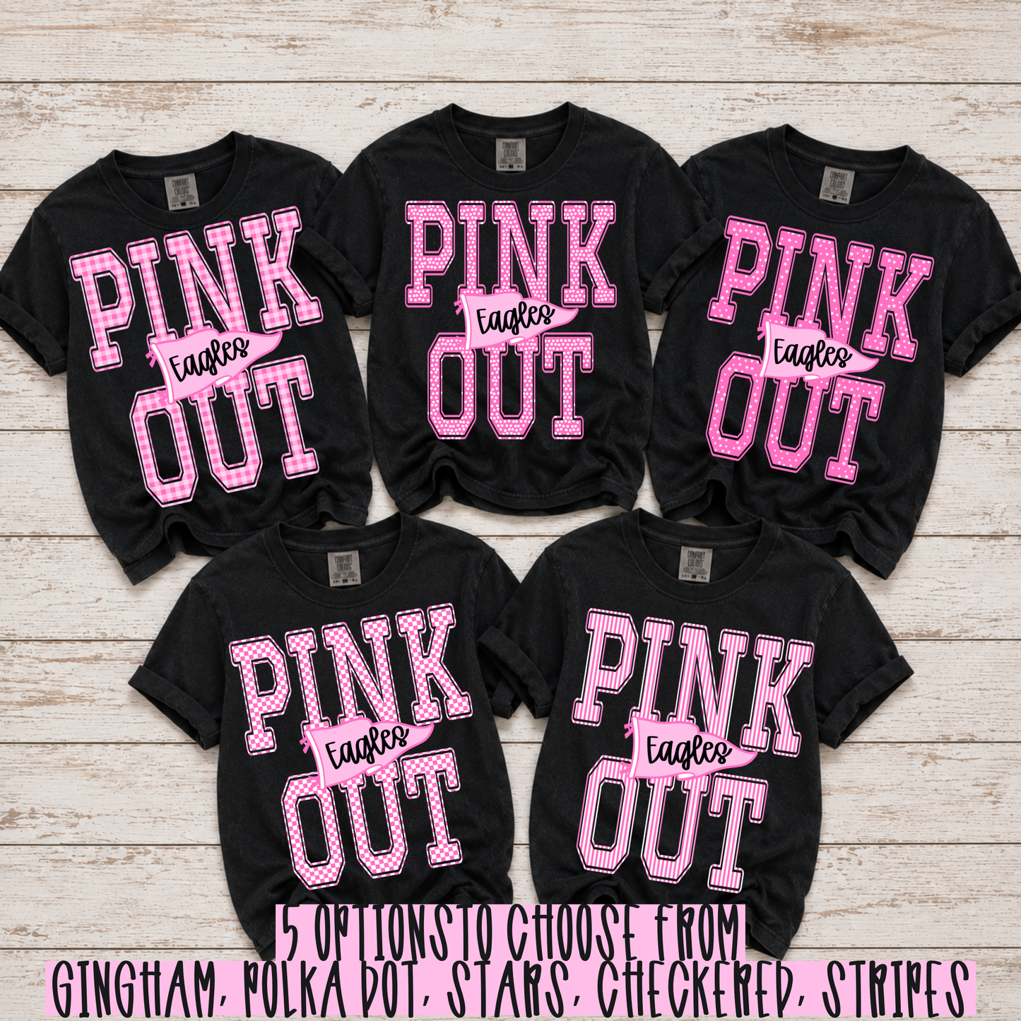 Pink Out Pennant Editable Template  | *Blank Mockup Included