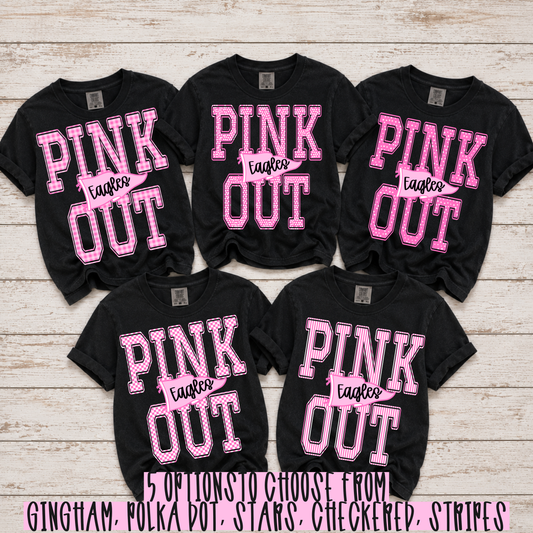 Pink Out Pennant Editable Template  | *Blank Mockup Included