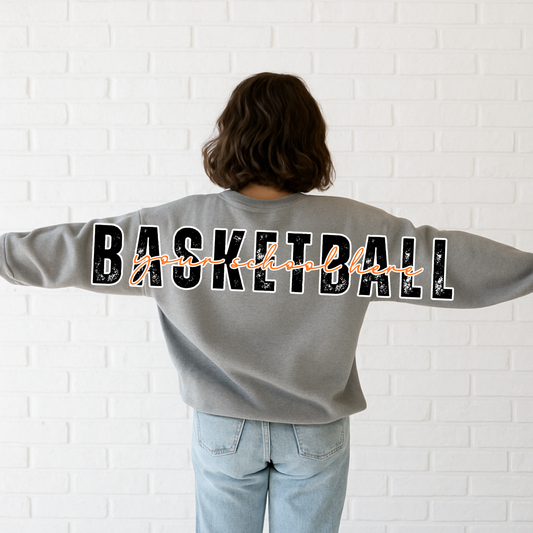 LONG DISTRESSED basketball 31 X 6.5 INCHES CANVA TEMPLATE