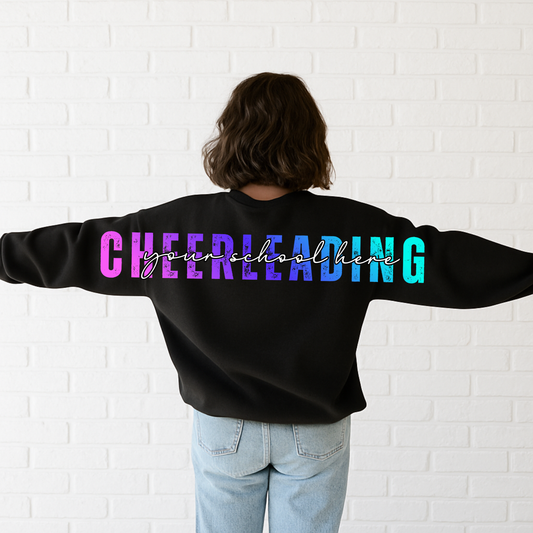 LONG DISTRESSED cheerleading 31 X 6.5 INCHES CANVA TEMPLATE
