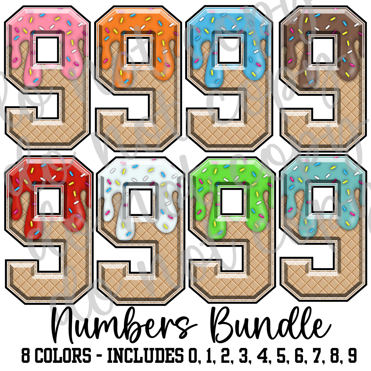 Drip Ice Cream Numbers Bundle