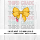 Third Grade Teacher Coquette Bow Pencil Grade Level PNG File