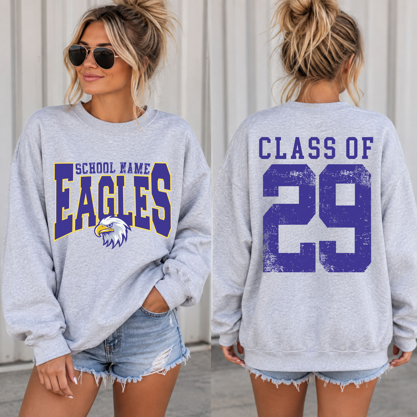 Retro School Mascot Class of Year Editable Template | *blank mockup included