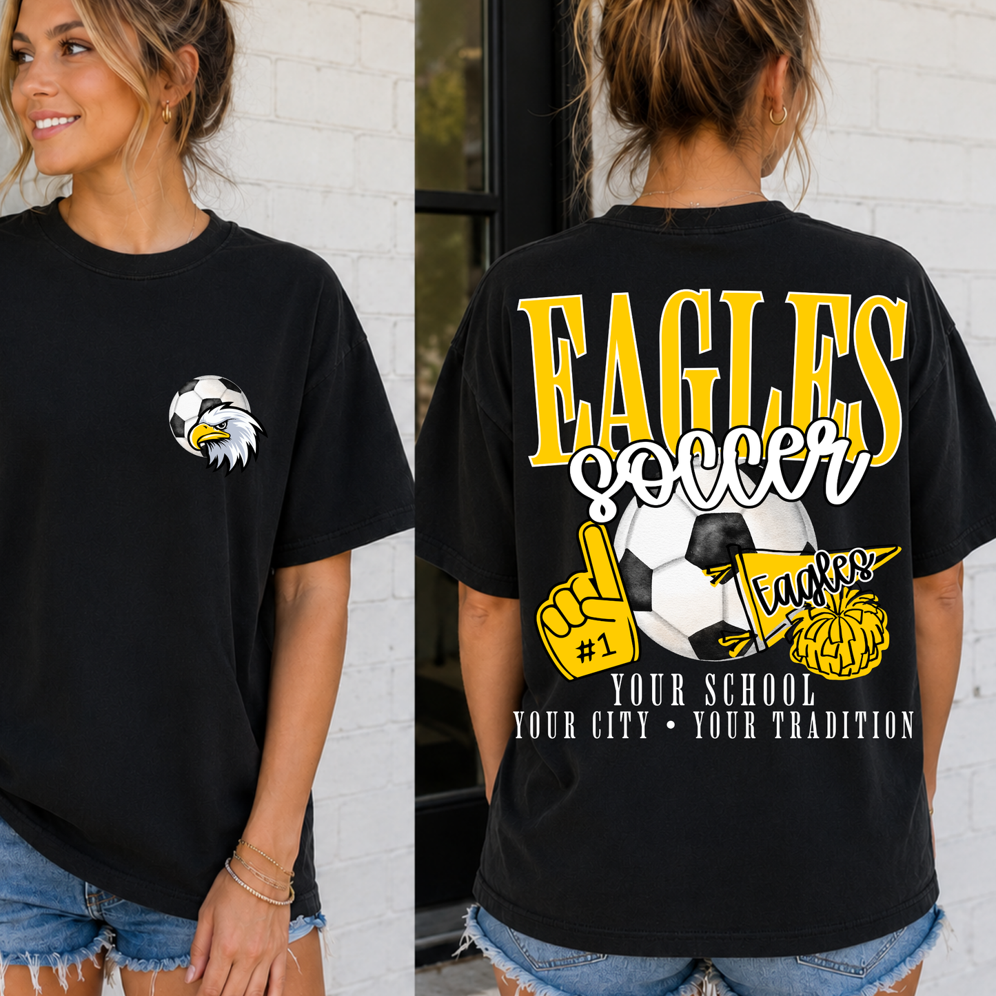 SOCCER School Spirit Mascot Editable Template | *blank mockup included