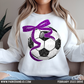 Soccer purple bow