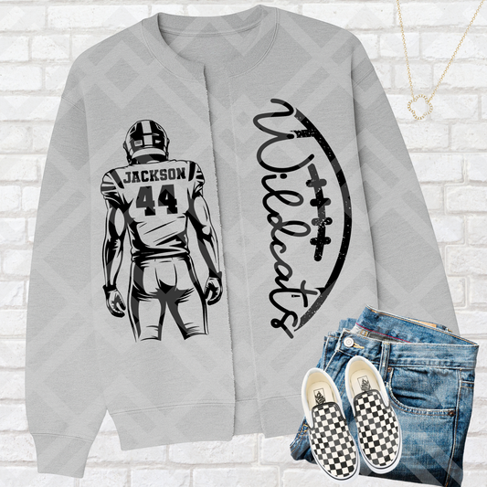 Football Split Sweatshirt Editable Template